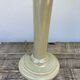 Beige ceramic lamp and iridescent white lampshade