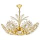 Ernst Palme Grand Chandelier Palm Tree Flower Palwa, Gilded Brass, Crystals, 1970s