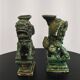 Pair of Foo Dog candle holders in ceramic, China 19th century