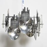 Chandelier in chrome by Oscar Torlasco Italy 1960 s