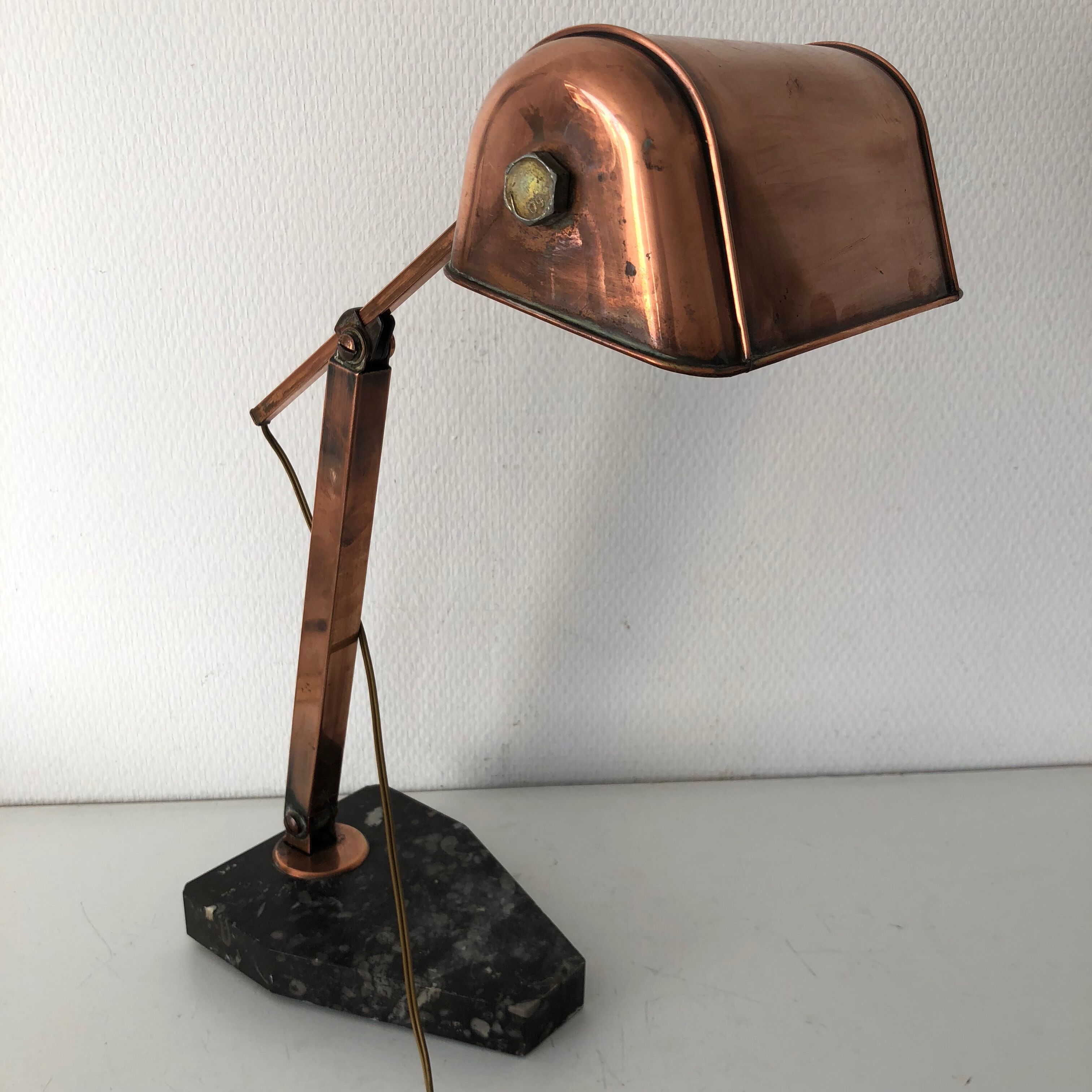 Light fare copper brass marble vintage 1930