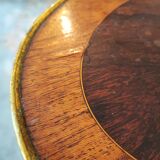 Louis xv louis xvi transitional style pedestal table in walnut marquetry