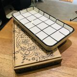 Handmade ceramic grid dish