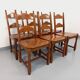 Set of 6 vintage brutalist chairs in oak wood from the 60s