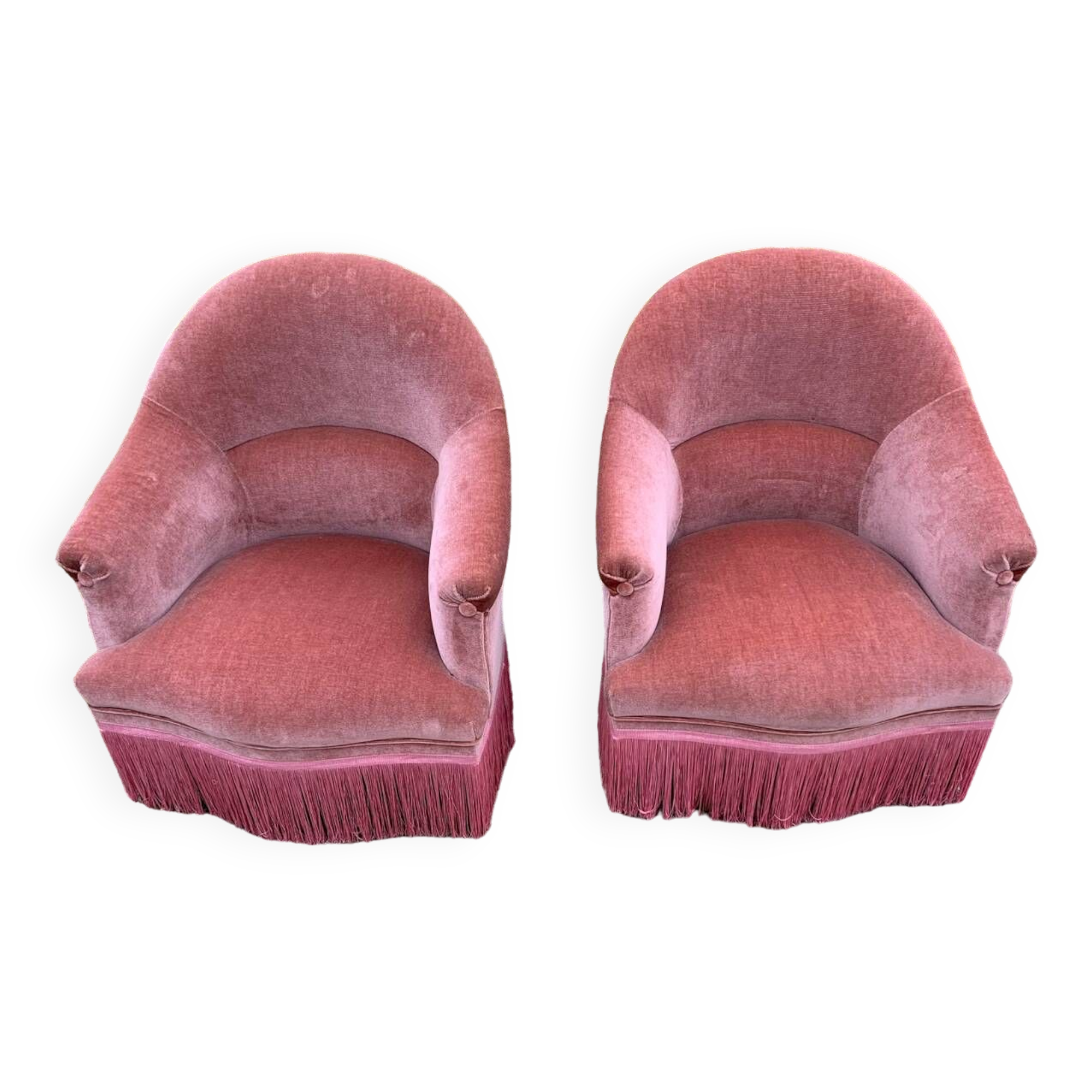 Pair of 1950s toad armchairs