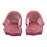 Paire de fauteuils crapauds années 50