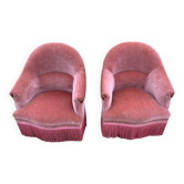 Pair of 1950s toad armchairs