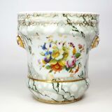 Antique Porcelain planter hand painted with mascarons with lion's head in relief-nineteenth century