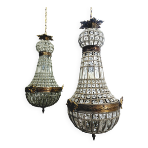 Paire de lustres Montgolfière