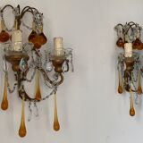 Pair of murano stamps and 1950 crystals