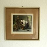 Ancienne lithographie - original de Chardin 1853 - encadré professionnellement