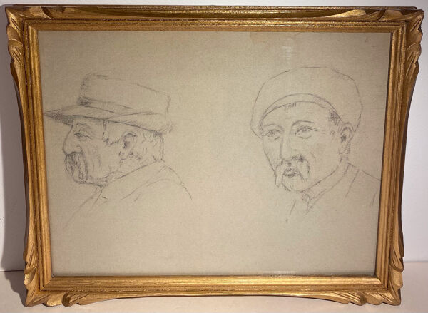 Tableau ancien, portraits, milieu XX siècle