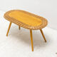Table d'appoint en rotin du milieu du siècle par Jan Kalous pour ÚLUV, années 1960, Tchécoslovaquie