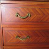 Louis XVI chest of drawers - Bronze - Butterfly wood veneer marquetry - 1930