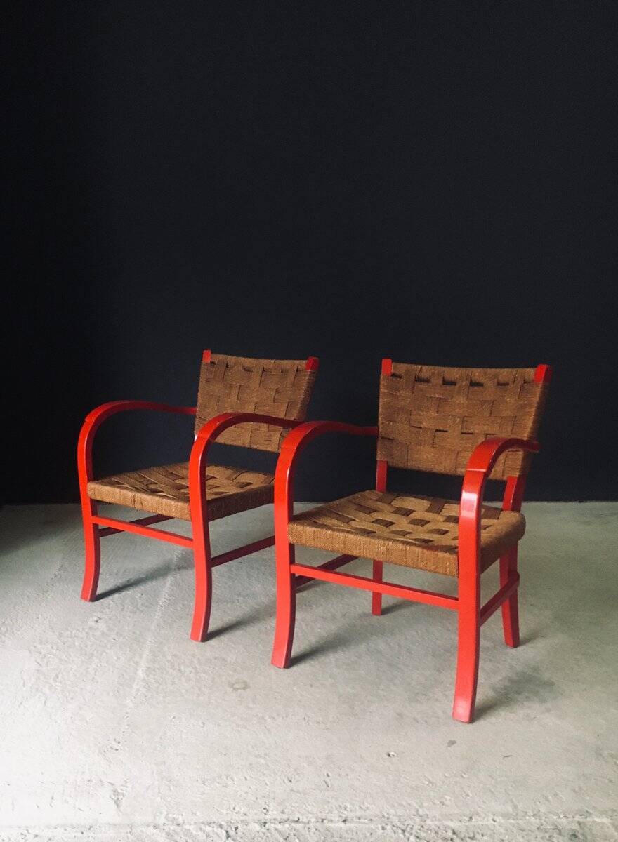 Mediterranean Armchairs, France, 1950s, Set of 2