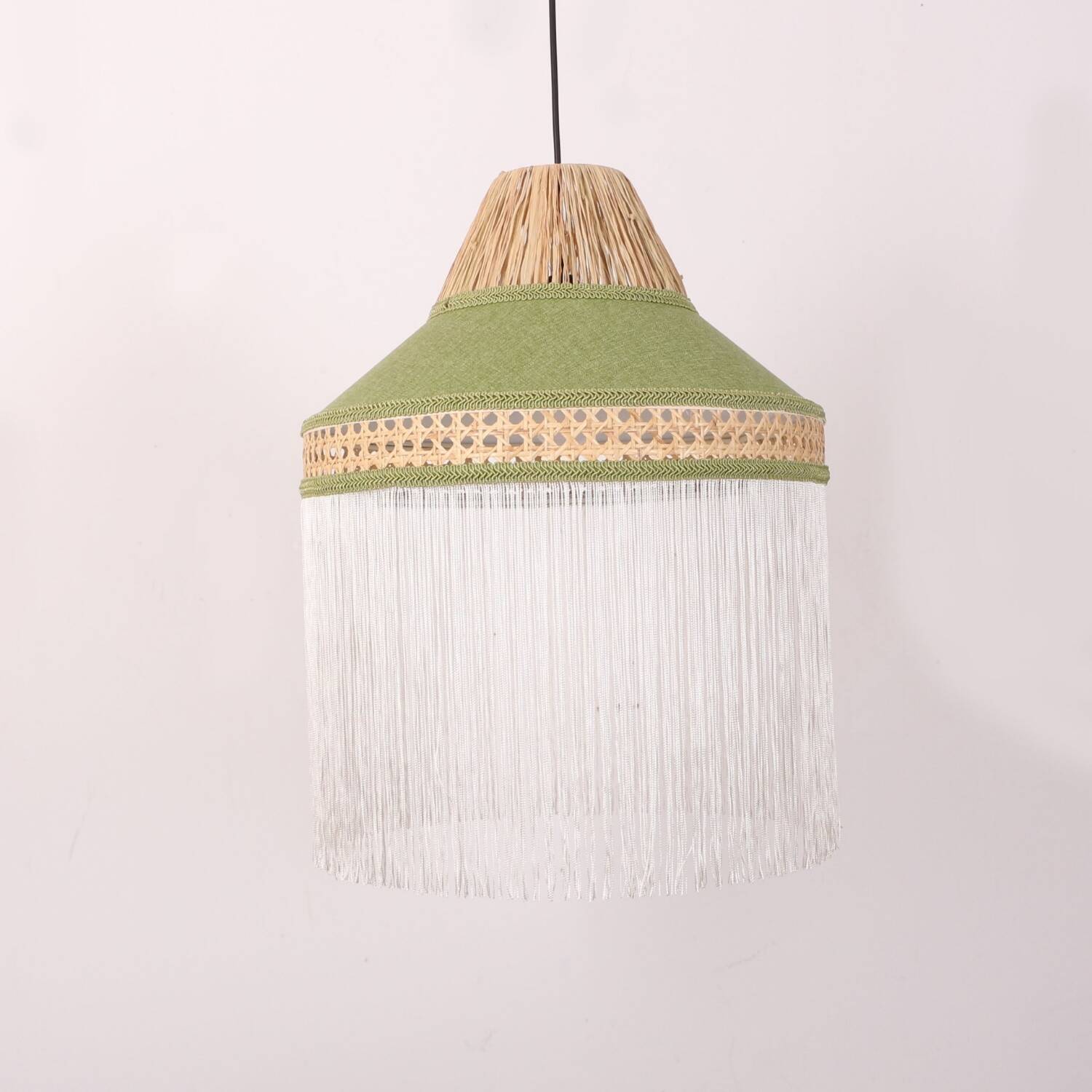 Natural Raffia Fabric Chandelier, Nursery Room Lighting, Pendant Lamp