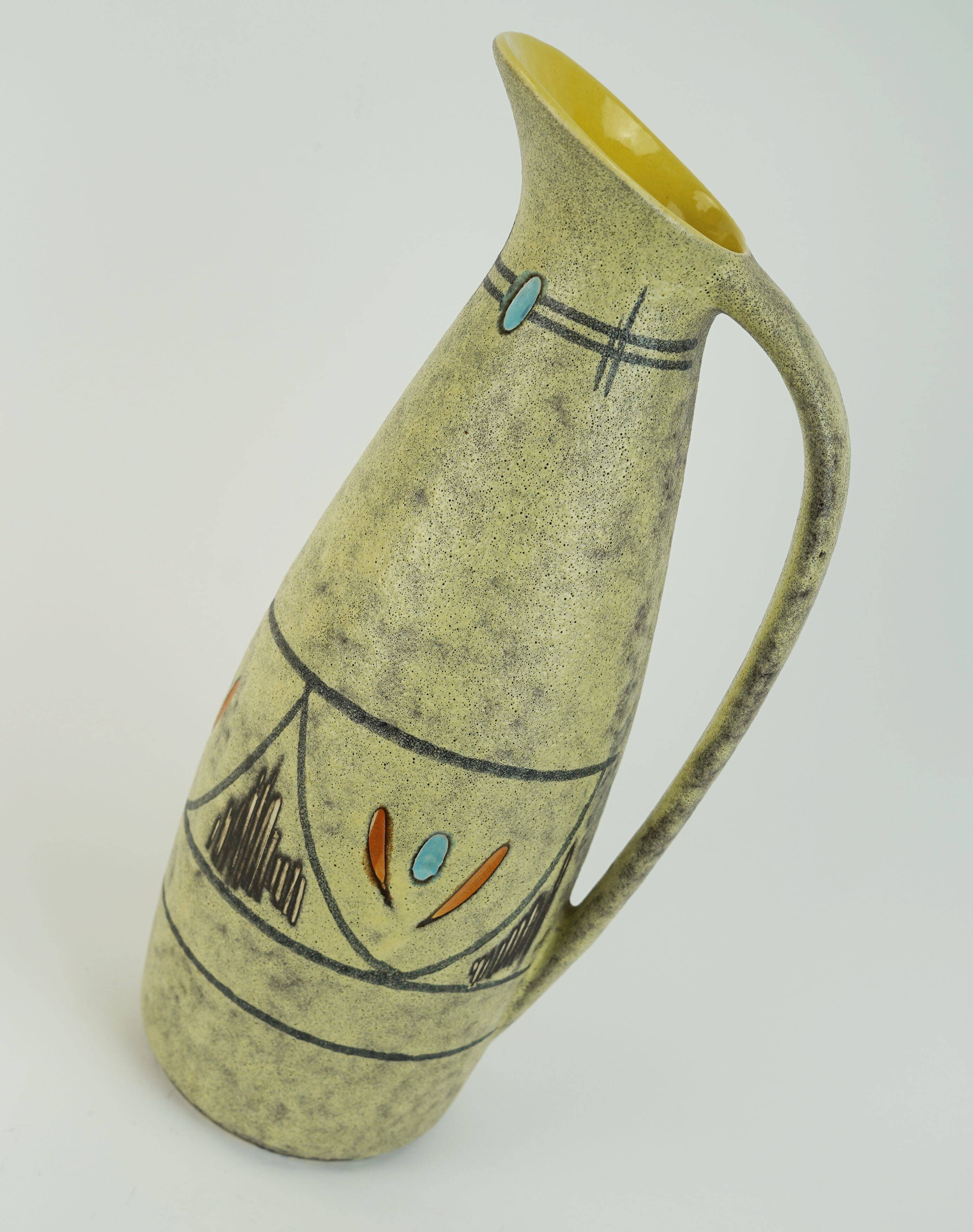 scheurich mid century VASE rough glaze abstract decor model 273-38