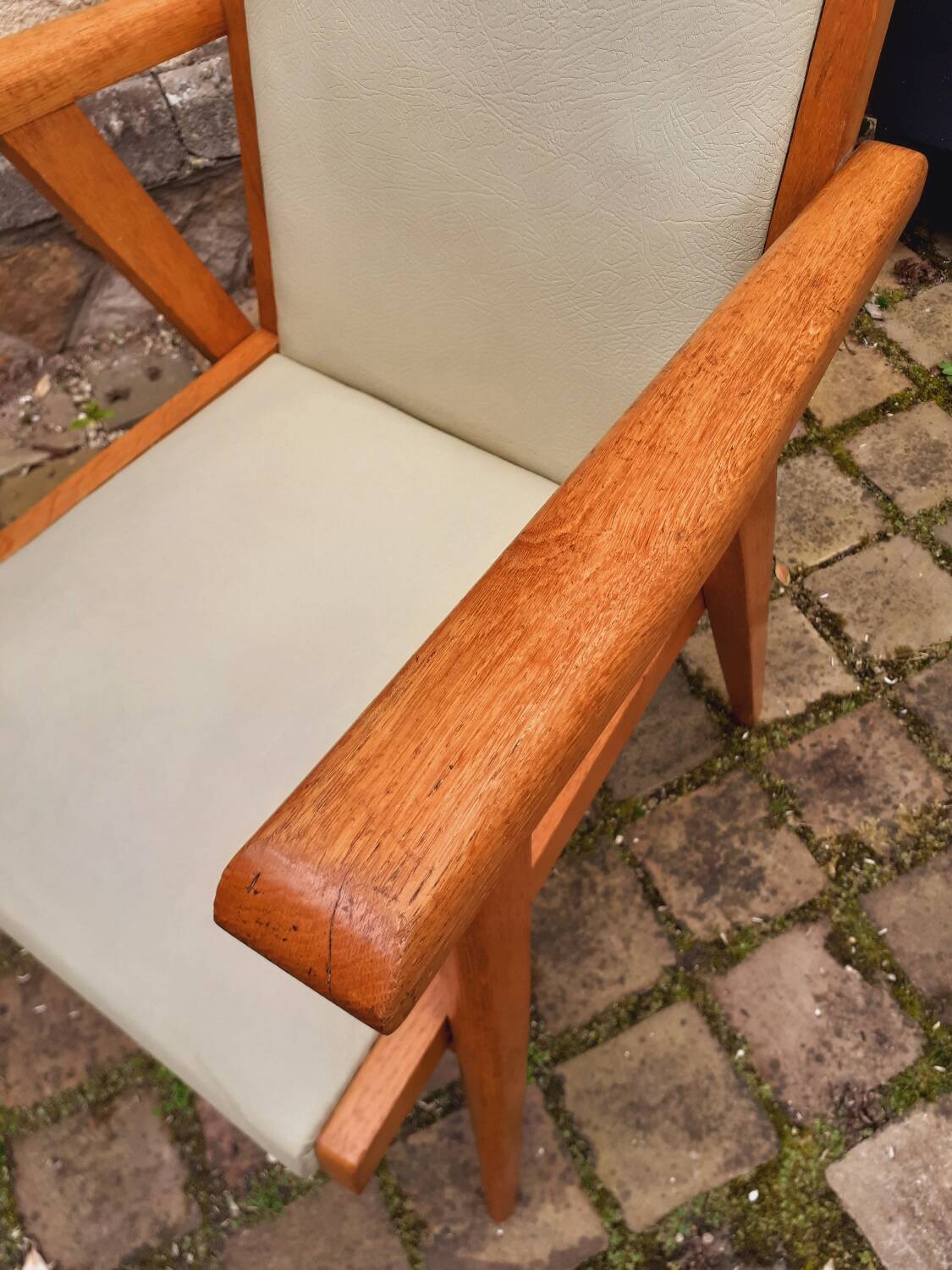 Paire de fauteuils année 50 pieds compas