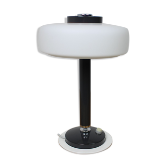 Mid-century rare black & white table lamp/ Napako, 1960's