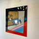 Glass mirror by Eugenio Carmi for Acerbis International