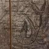 Rouen city map, 19th