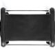 Kitchen stool, contemporary design, black smoked steel and black leather.