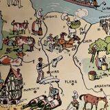 Old poster illustrated map of Normandy 1927 - JP Pinchon