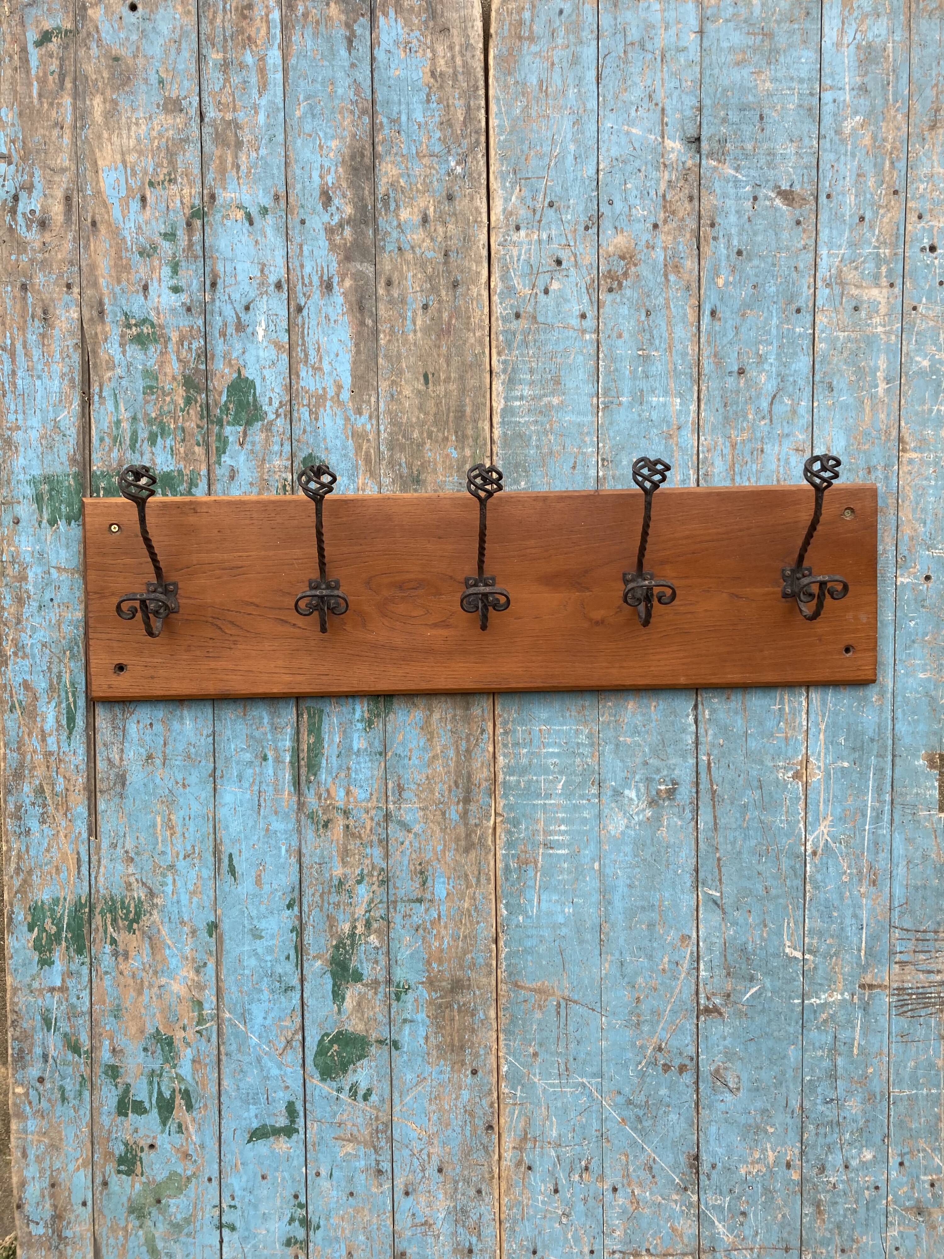 Wrought iron coat rack