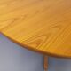Table ronde vintage années 60 70 en orme blond avec rallonge intégrée