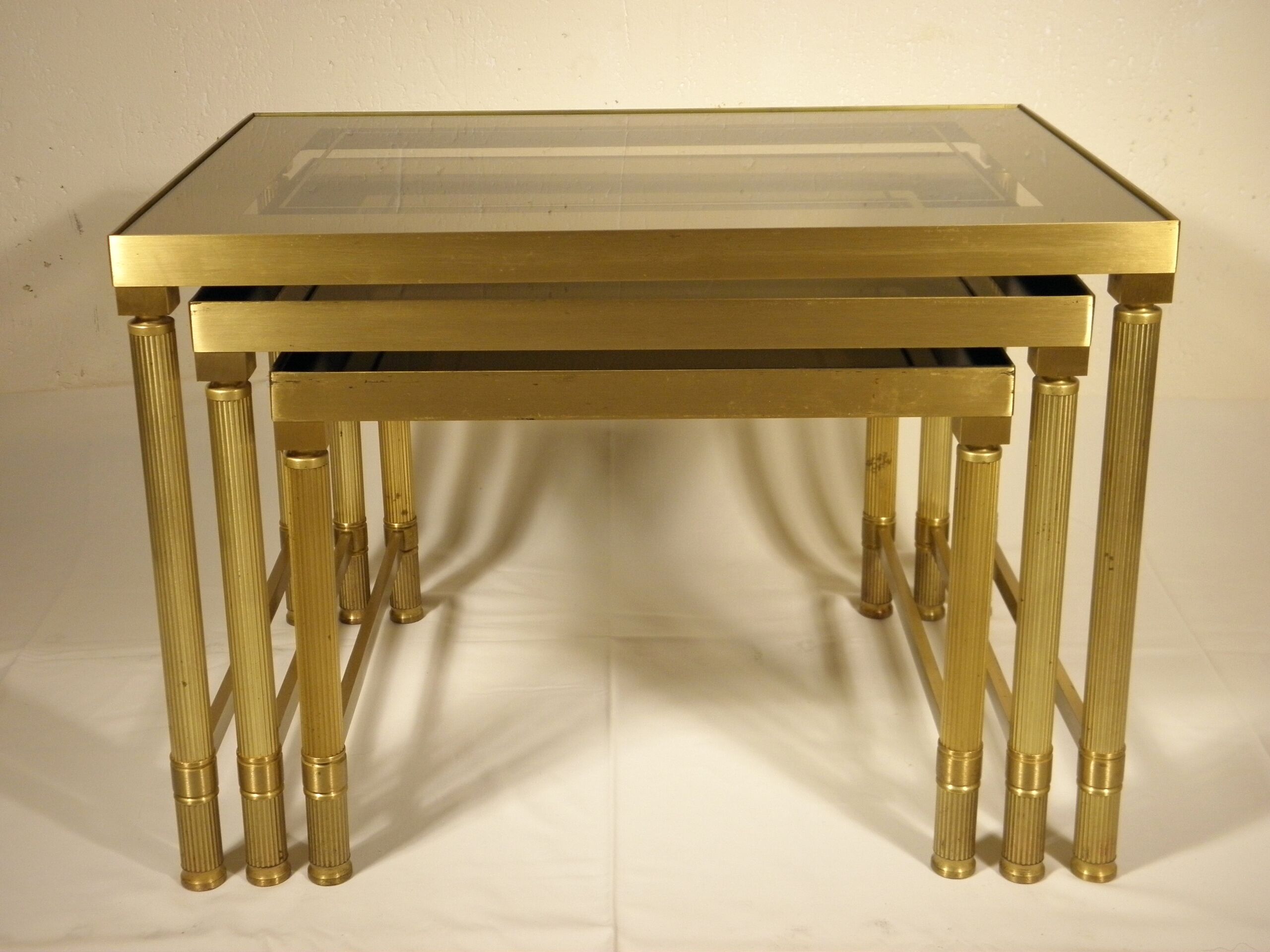 Brass and glass nesting tables