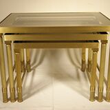 Brass and glass nesting tables
