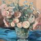 Still life, flowers and figurine, oil on canvas signed Dardaillon.