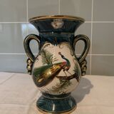 Ceramic vase with handles and gilding
