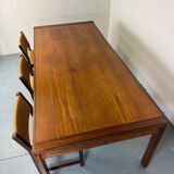 Grande table à manger en teck de style danois du milieu du siècle, années 1960
