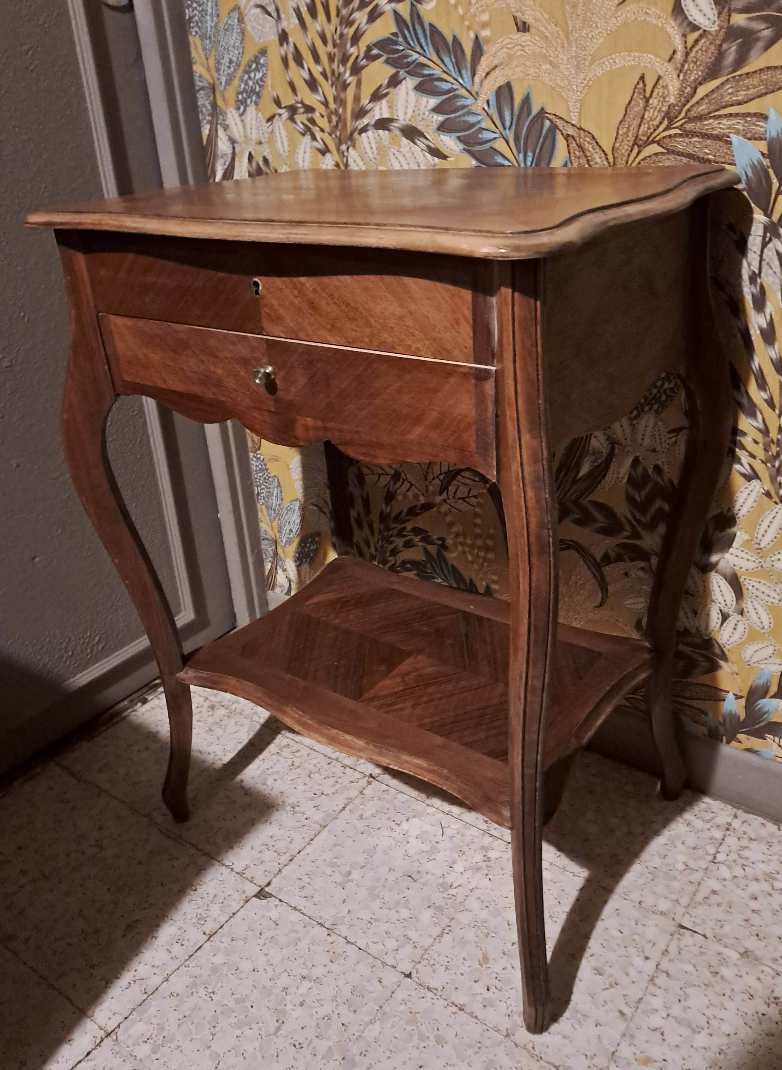 Side desk, Creative leisure table in varnished blond wood 1920