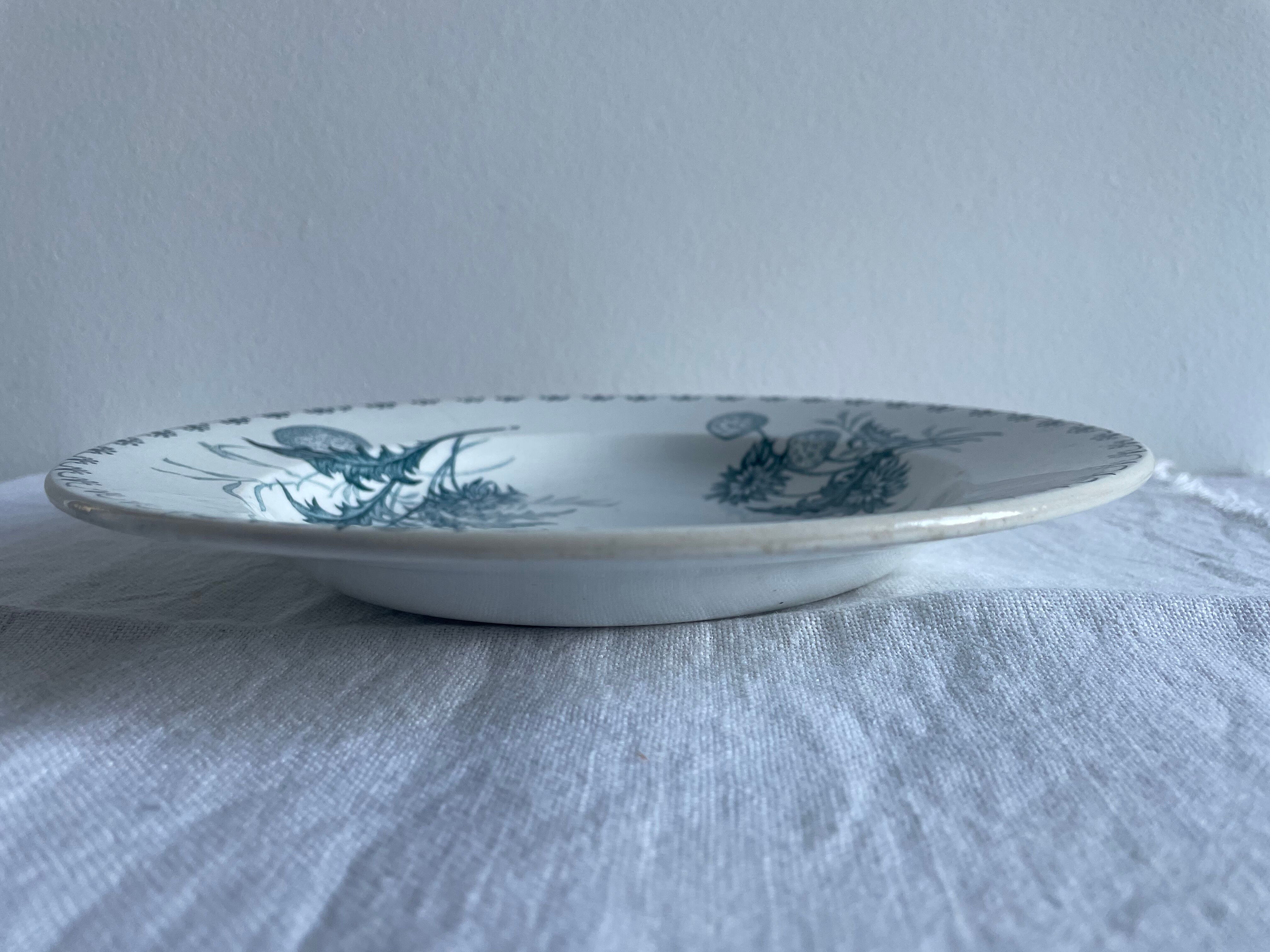 Set of 10 hollow plates Terre de Fer XIXth, model Madrid