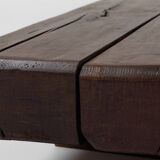 Rustic coffee table in solid oak, Wabi Sabi, France, 1950s
