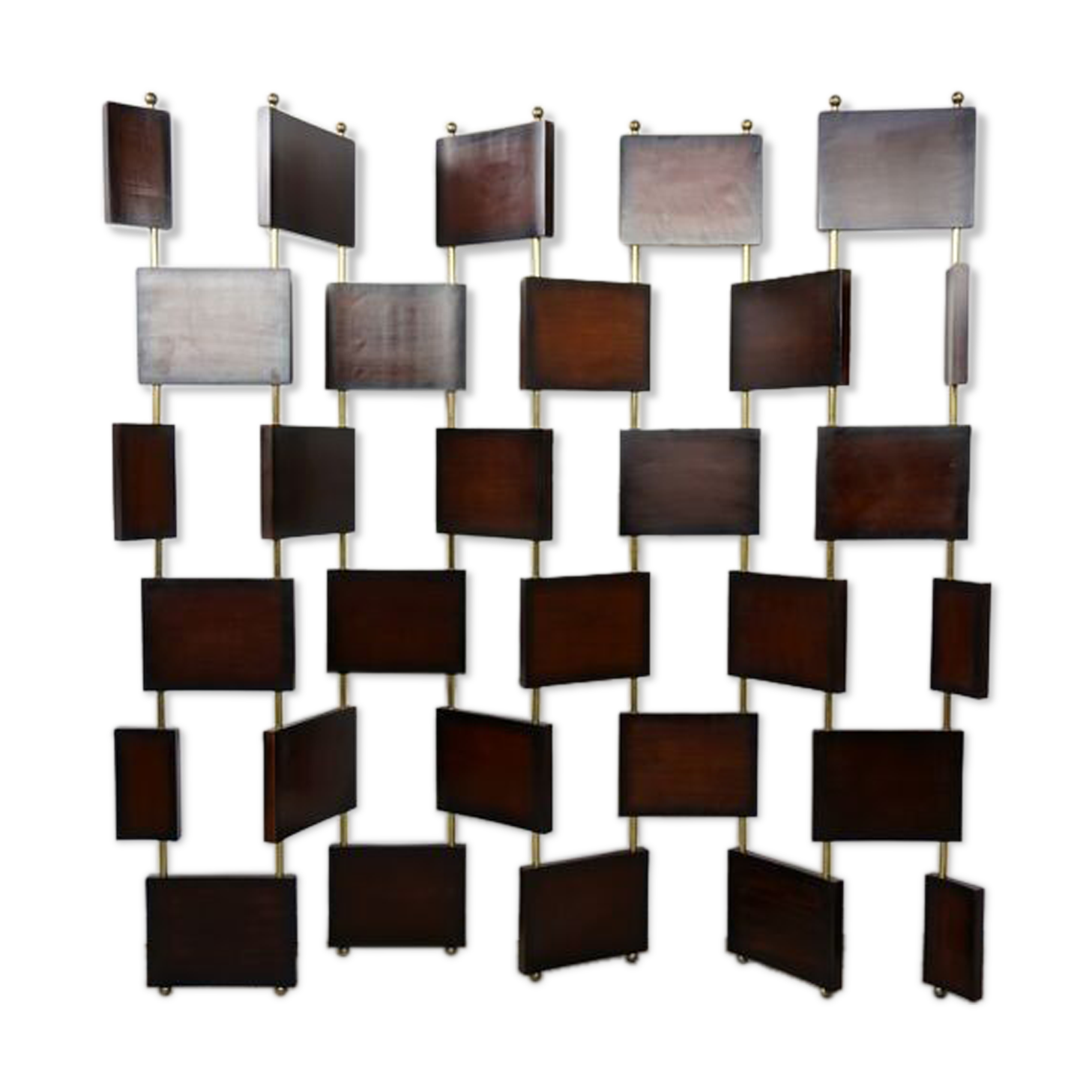 Wooden and brass screen
