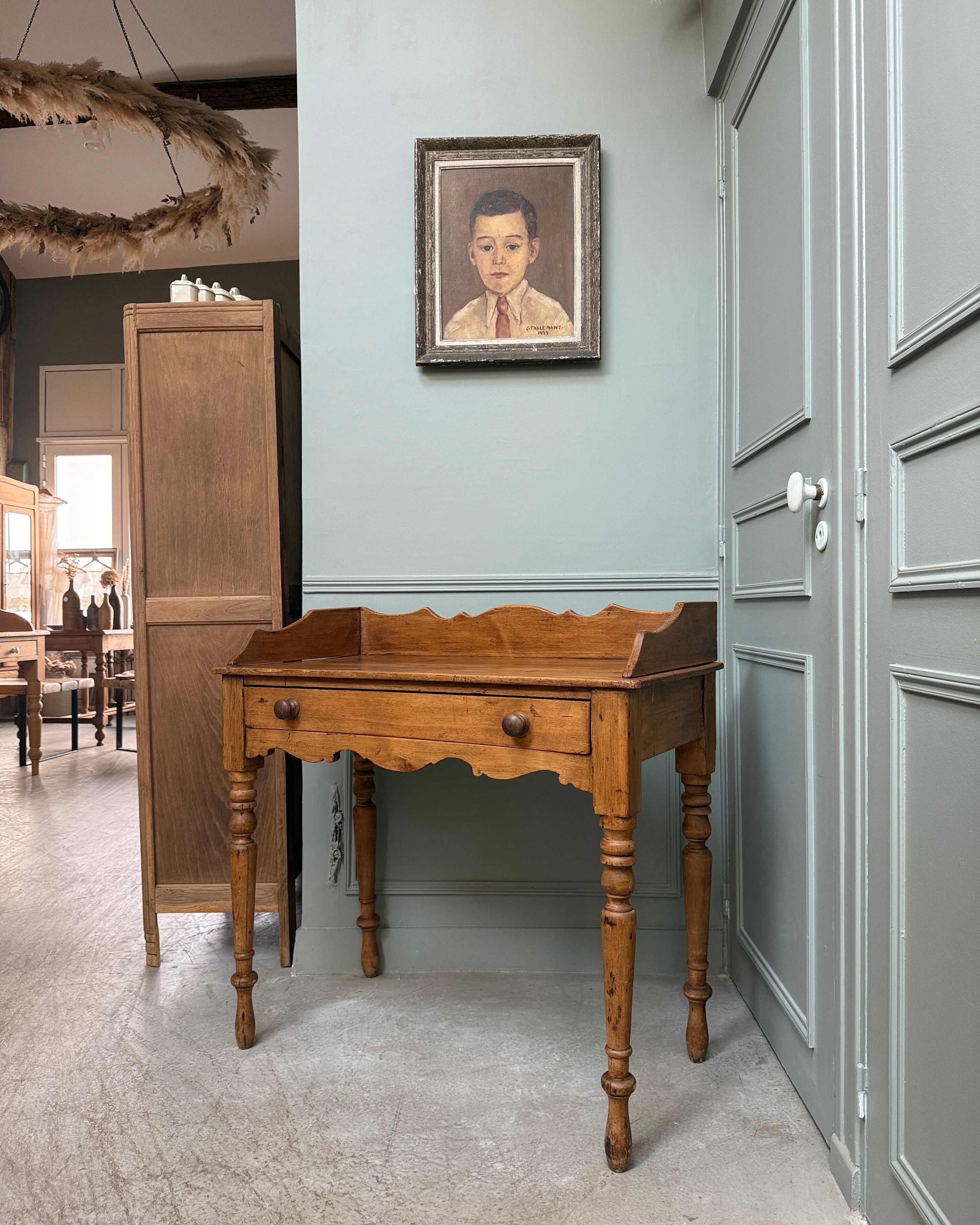 Bureau anglais, console en pin