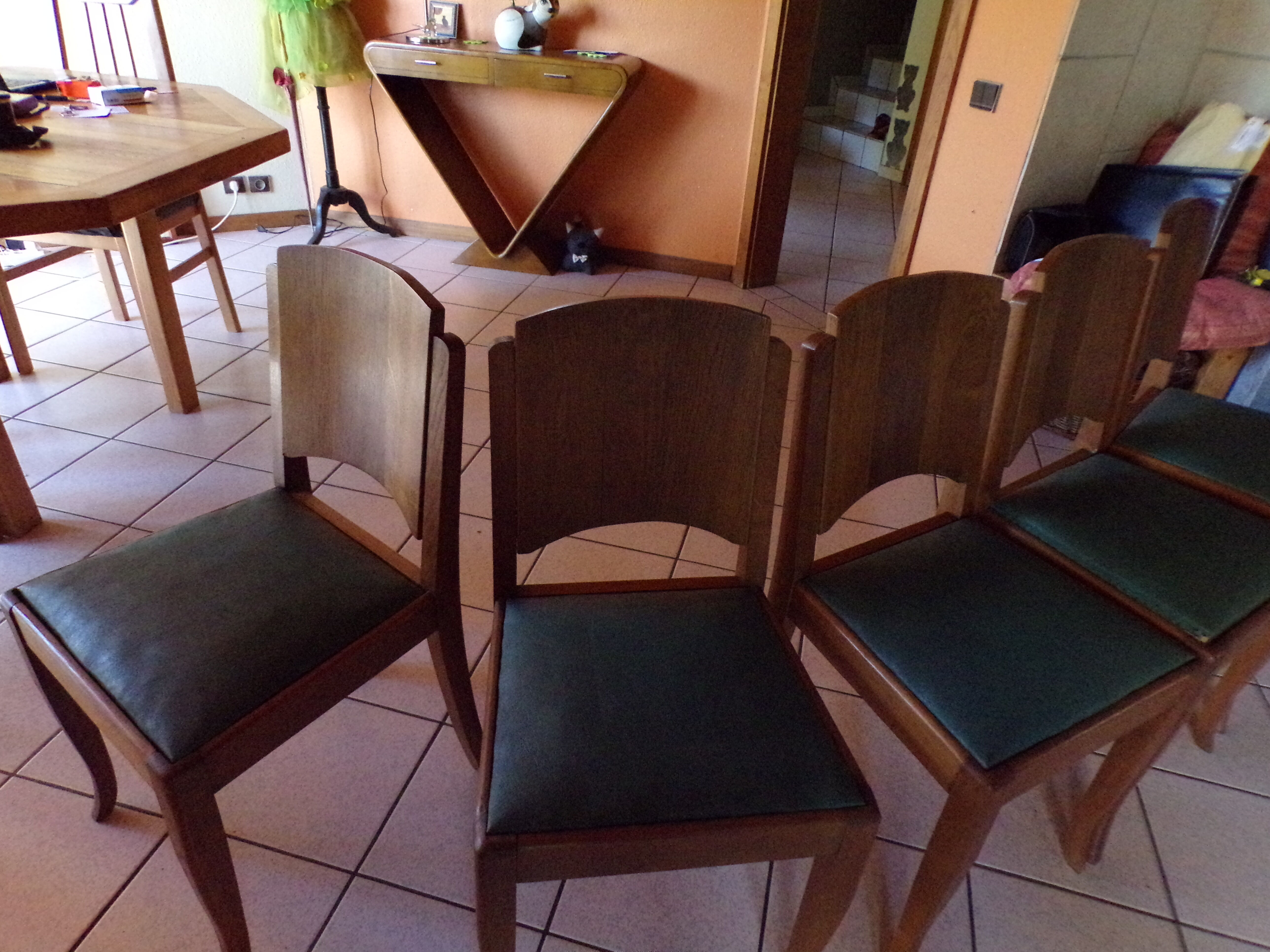 Five art deco chairs