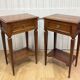 Louis XVI style bedside tables in mahogany