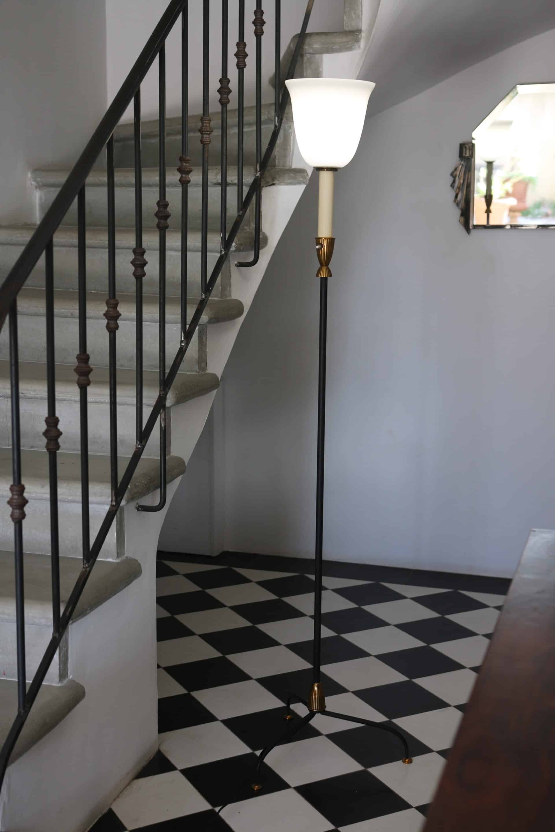 Large Art Deco retro floor lamp, 1920s