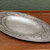 Art deco embossed pewter dish