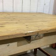 Early 20th-century farmhouse table made of fir, elm, and chestnut.
