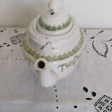 Service à thé  en porcelaine anglaise  , vert et or , antique
