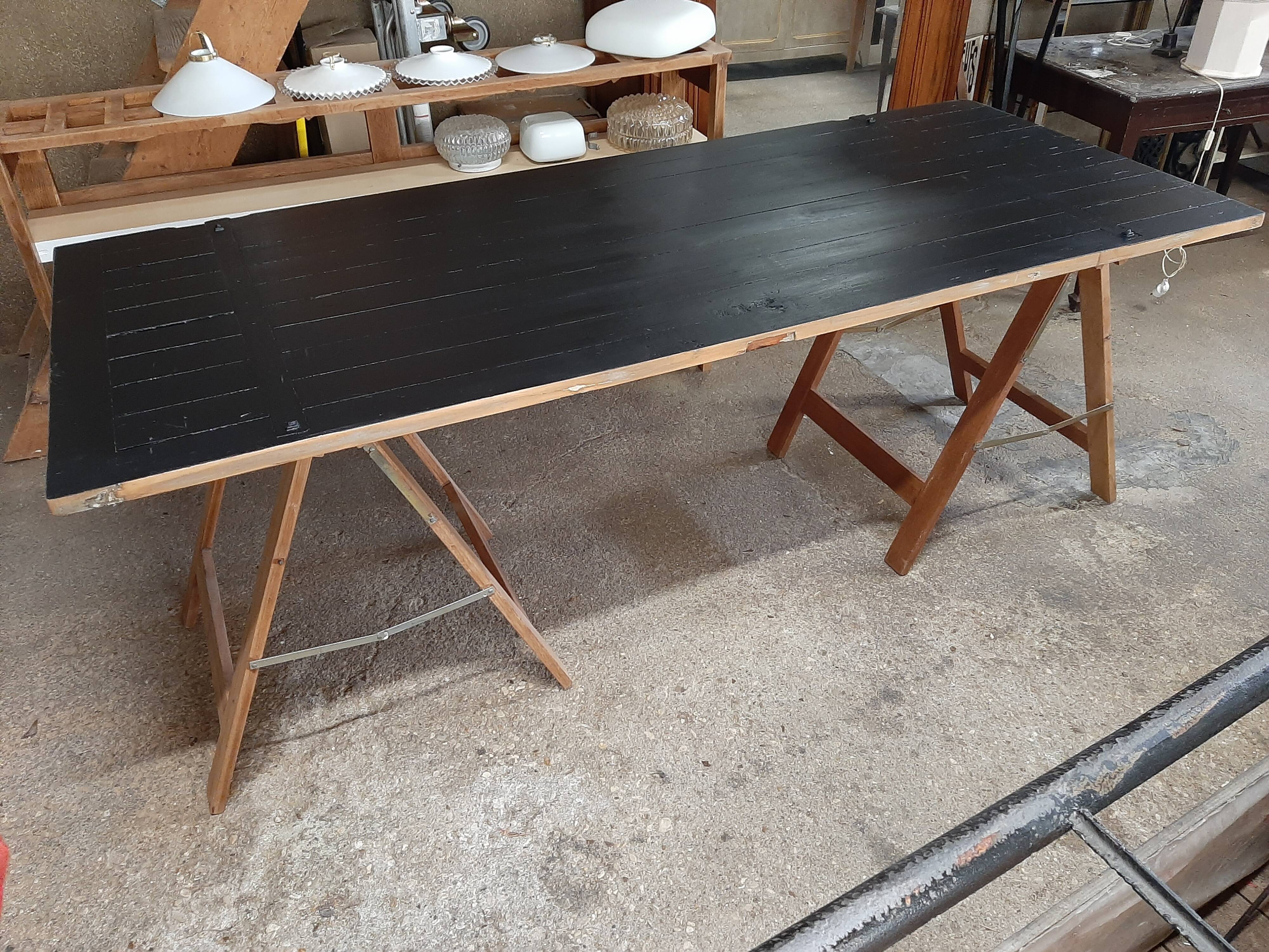 Farm table on trestles