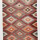 Multicolor Star Pattern Decorative Kilim Rug, 141x275 Cm
