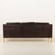 Vintage black leather sofa by Mogens Hansen, Deanmark 1970s