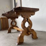 Table artisanale en orme massif, art populaire