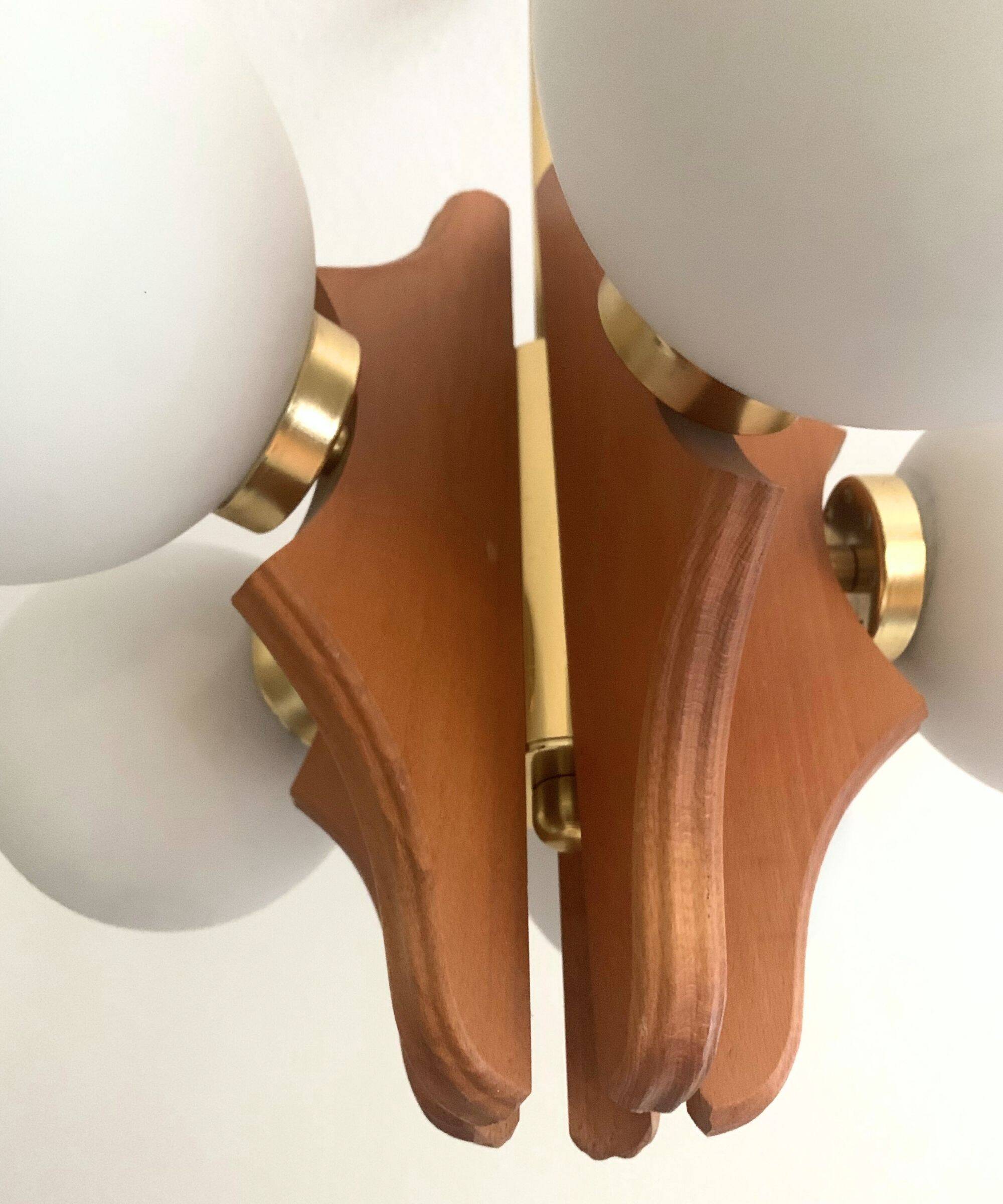 Vintage Chandelier with 5 Glass Globes from 1970s